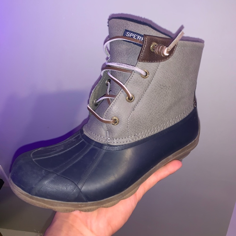 Sperry Navy Grey Waterproof Boot Size 8